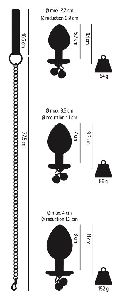 Butt Plug Set mit Leine