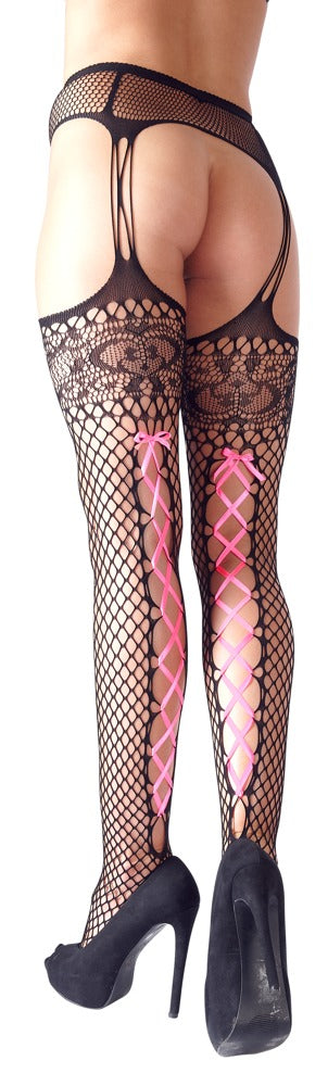 Straps-Strumpfhose - black/pink