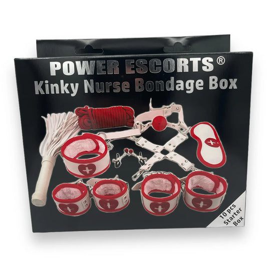 Kinky Nurse Bondage Box - 10 Stück Rollenspiel Bondage Set - BDSM Bondage Box