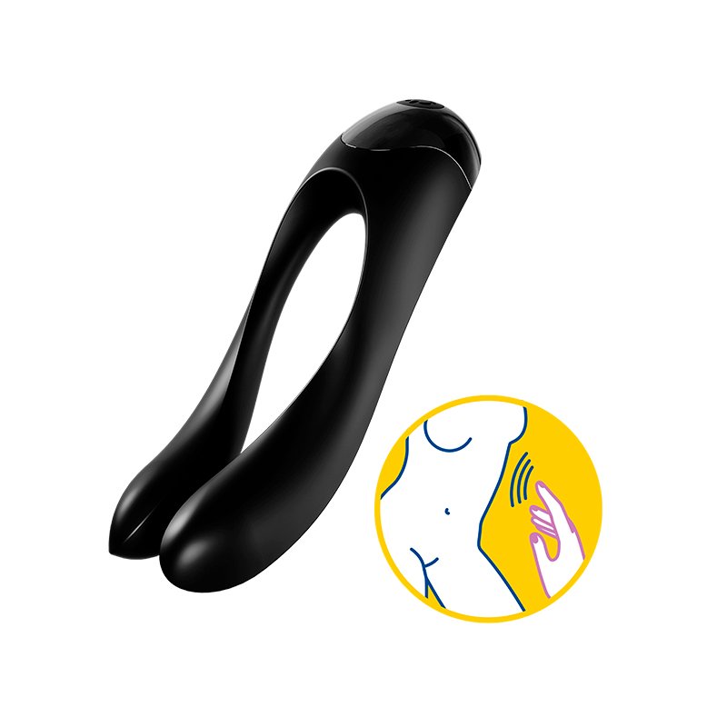 Candy Cane Finger Vibrator - Schwarz